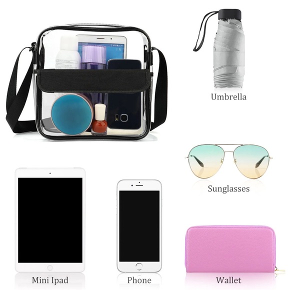 Clear stadium bag with extra side pocket - Picture 7 of 8